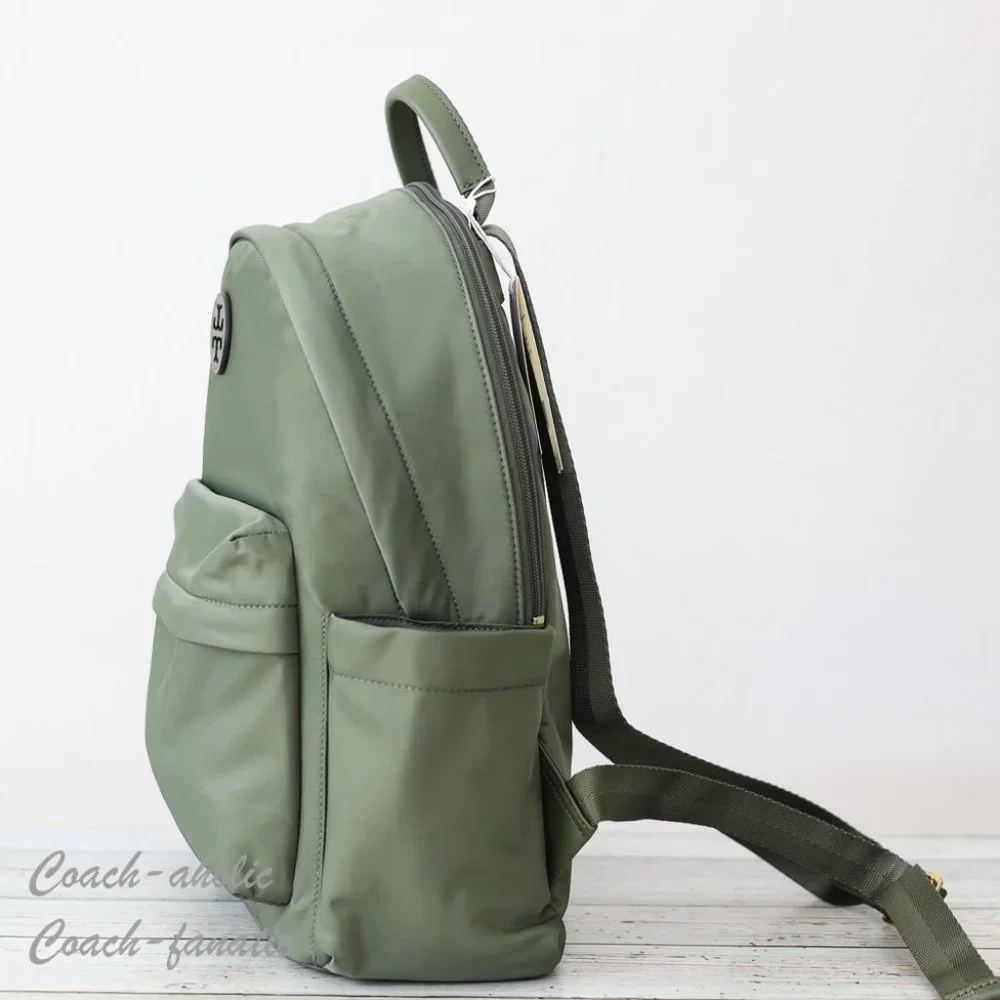 NWT Tory Burch Ella Logo Dual Zip Compartment Nylon Backpack in Palm Leaf - Picture 5 of 11